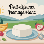 Petit déjeuner fromage blanc bol fruits céréales oléagineux