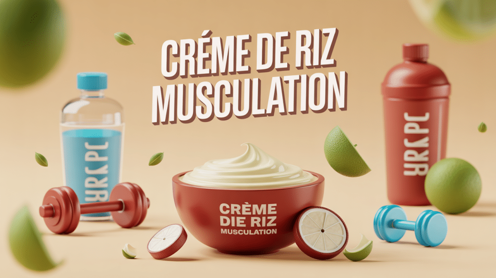 recette creme de riz musculation ambiance sportive avec haltères