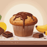 recette muffin banane chocolat healthy avec ingrédients autour, style moderne