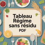 regime sans residu tableau pdf aliments organisation