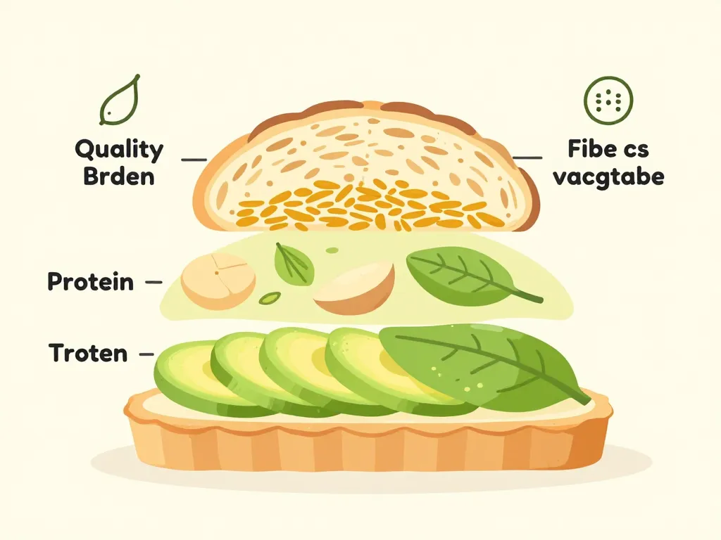 Diagramme concept tartine healthy composants nutrition
