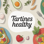 Illustration tartine healthy pain complet avec garniture équilibrée
