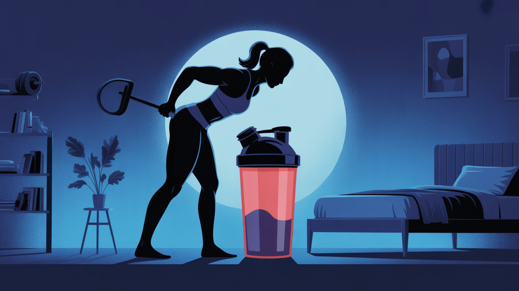 whey avant de dormir silhouette shaker nuit