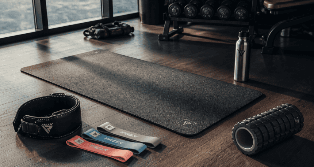 accessoire pour sport tapis ceinture bandes gourde rouleau