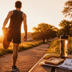 Courir avant ou apres manger, étirements et collation sur banc