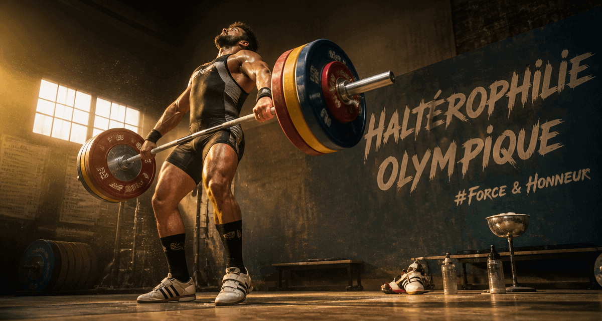 en quoi consiste l halterophilie athlète soulevant barre olympique