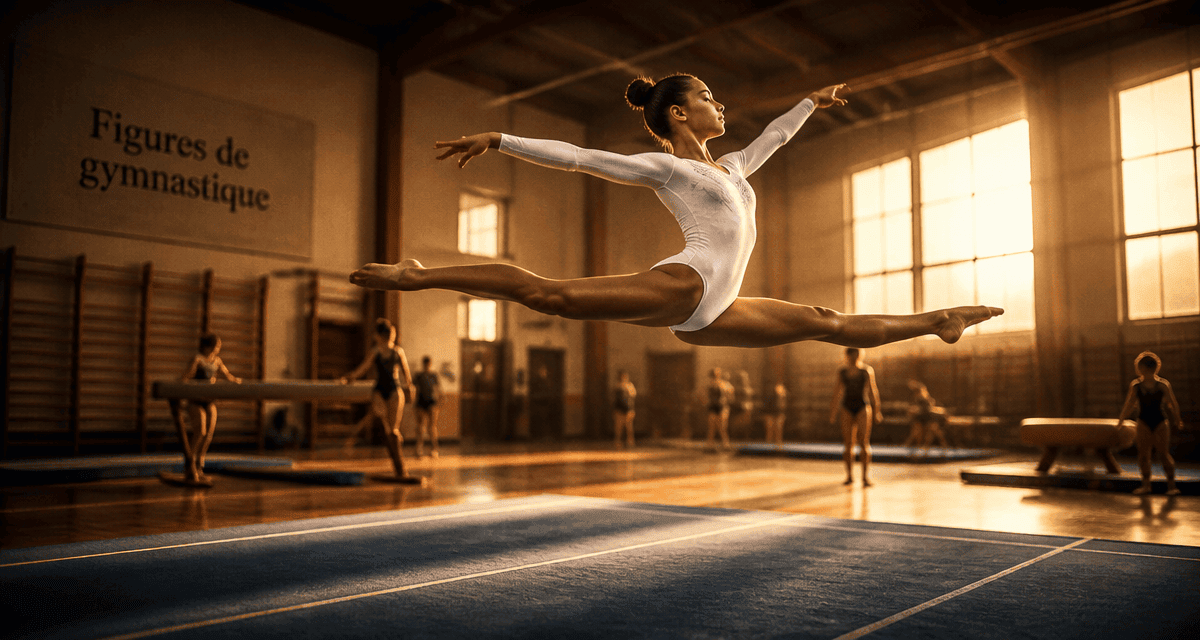 gymnastique au sol figure saut grand jeté