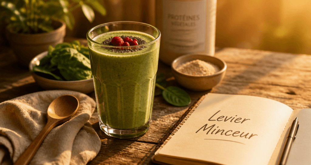 smoothie proteine pour maigrir vert avec graines chia