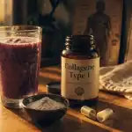 Collagene de type 1 en hydrolysat, poudre de peptides et smoothie aux baies