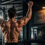 Athlète dos musculation barre traction