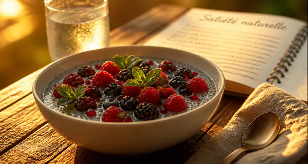 graine de chia perte de poids pudding fruits rouges