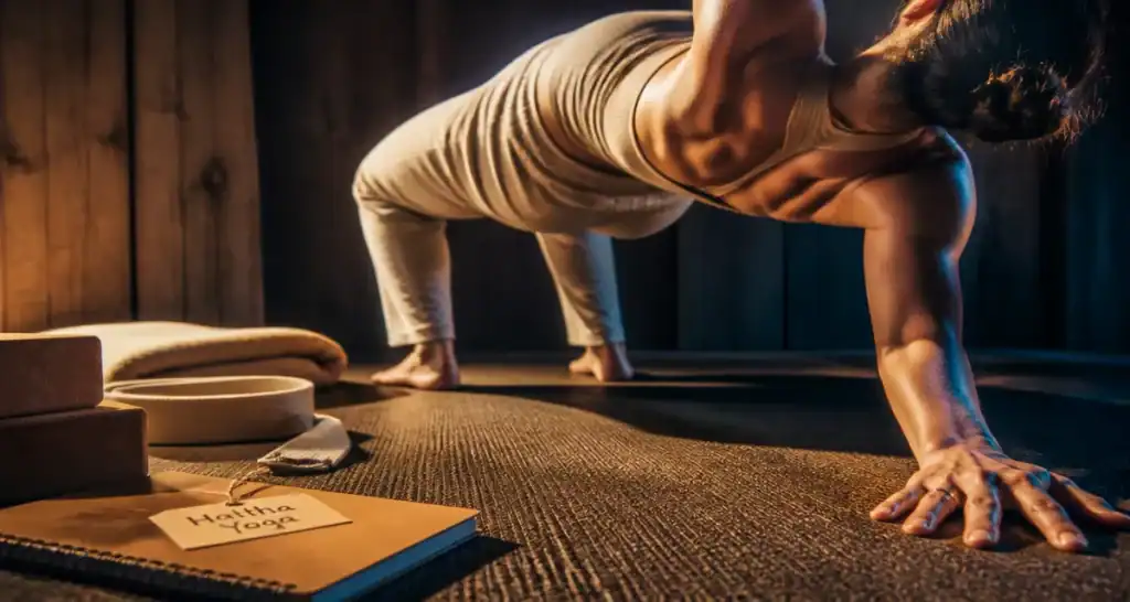 Hatha yoga c est quoi : posture d’équilibre sur tapis