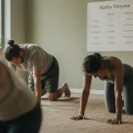 Les differents types de yoga : Hatha et Vinyasa en studio, tapis et pratiquants