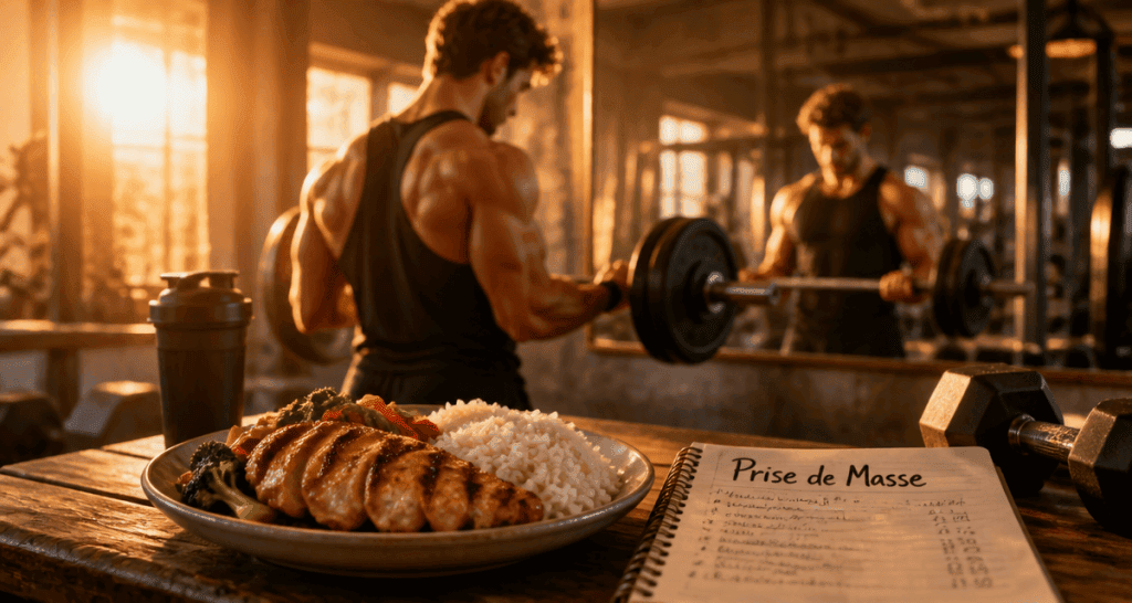 prise de masse musculaire jeune homme salle de sport