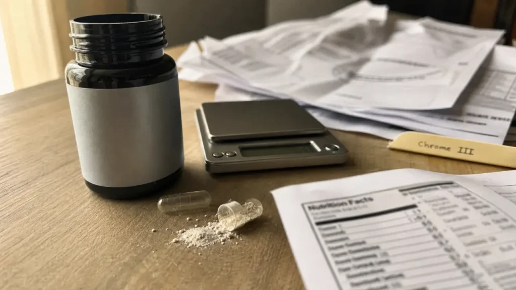 Picolinate de chrome : 500 microgrammes par gélule, les risques à connaître