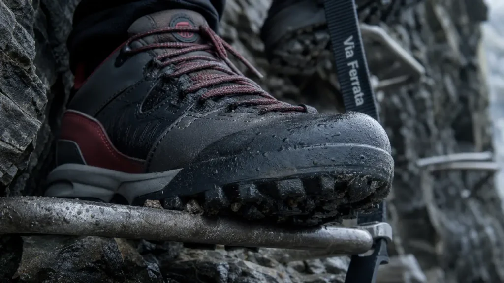 Chaussure de via ferrata : semelle rigide, tige mid ou basse et erreurs à éviter