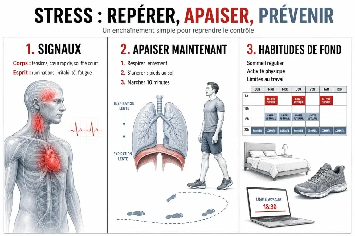 Apprendre à gérer son stress : signaux, gestes immédiats et habitudes de fond