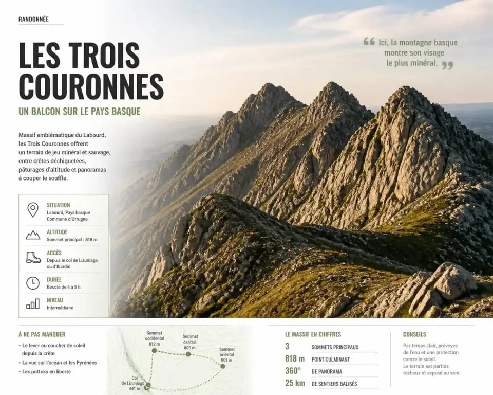 Massif des Trois Couronnes, randonnée au Pays basque