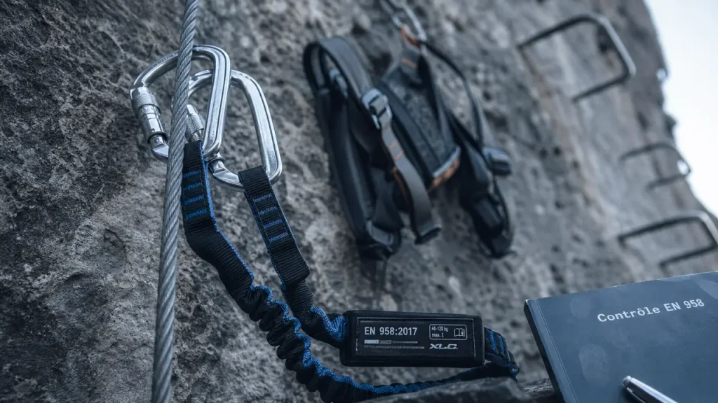 Longe pour via ferrata : la norme EN 958:2017, le poids 40 à 120 kg et les mousquetons à comparer