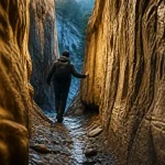 Randonnée gorges Luberon : sentier étroit entre falaises calcaires