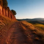 La vallée des saints auvergne randonnée : chemin rouge vers belvédère en Auvergne