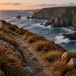 Chemin des douaniers : sentier côtier balisé près de la mer