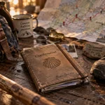 Chemins de saint jacques de compostelle : carnet de pèlerin et carte d’itinéraires