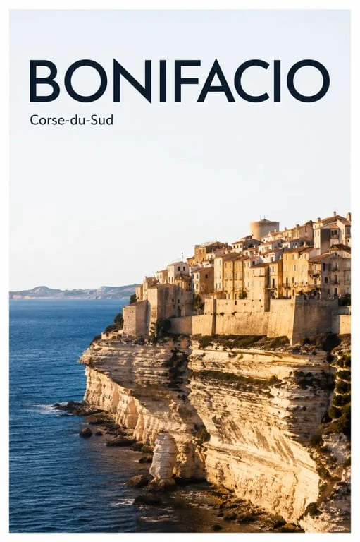 Visiter la Corse : Bonifacio perchée sur ses falaises blanches face à la mer turquoise