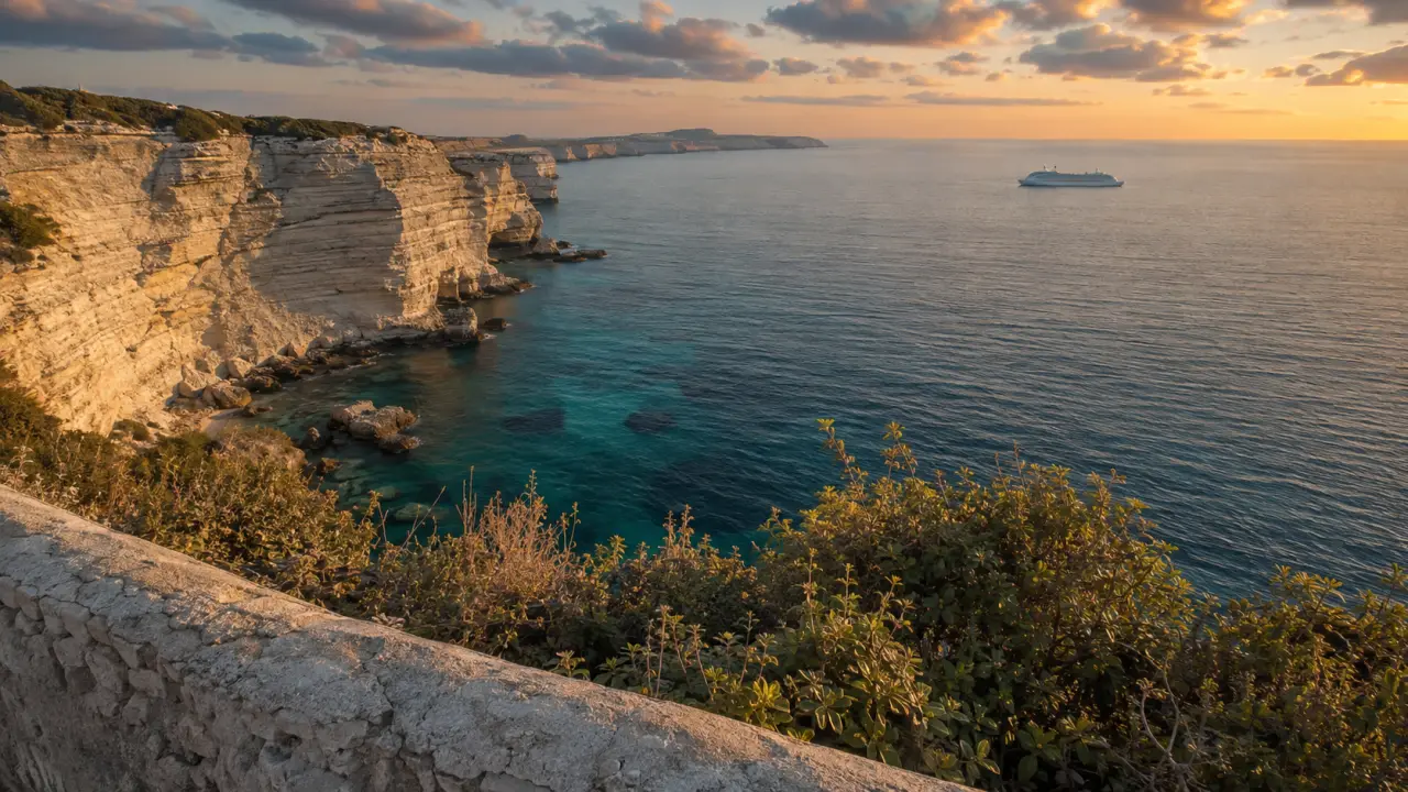 Visiter la Corse : falaises de Bonifacio et mer vers Scandola
