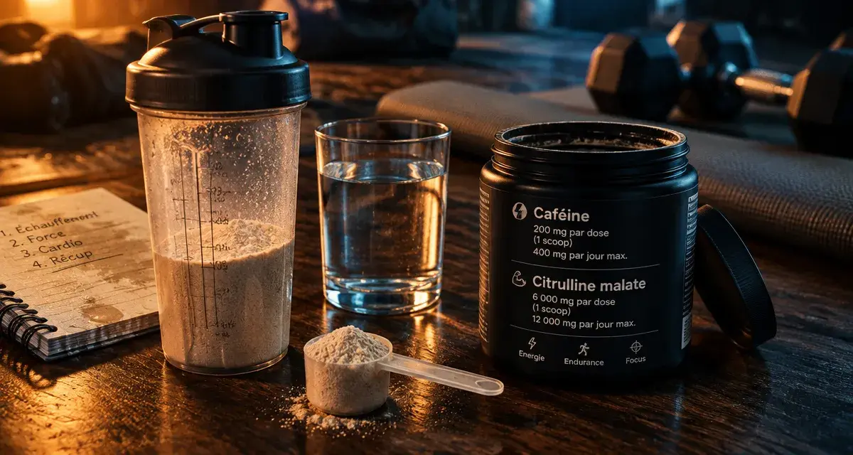 Les pre workout : shaker caféine et citrulline malate