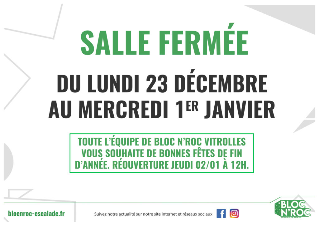 Affiche Fermeture Fin D'année